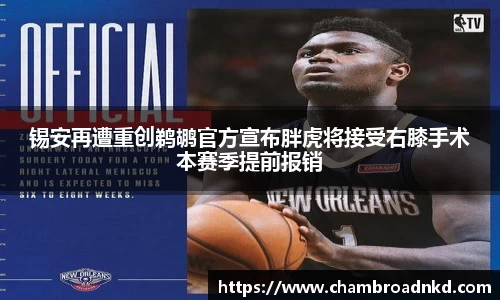 锡安再遭重创鹈鹕官方宣布胖虎将接受右膝手术本赛季提前报销